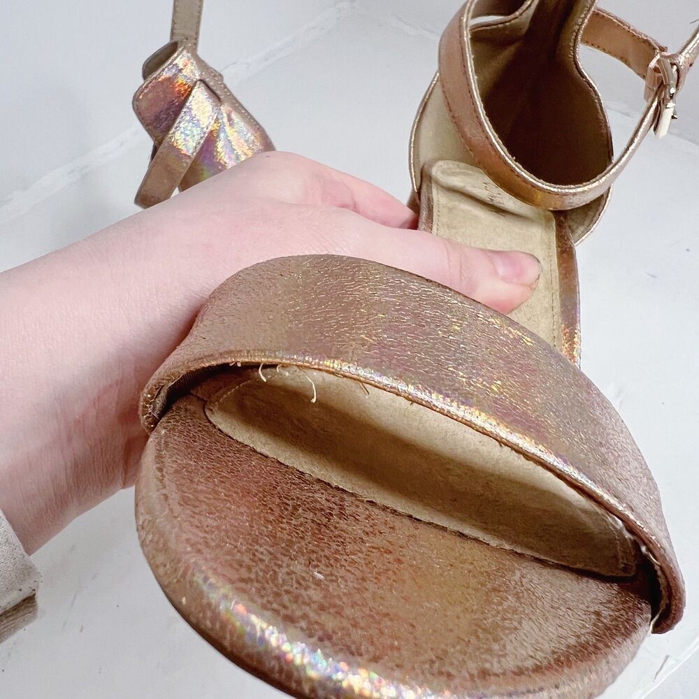 NWOT Old Navy Rose Gold Metallic Block Heel Sandals Pumps Size 9.5 - Picture 11 of 11